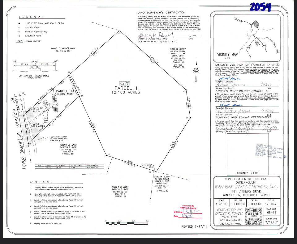 6278 Irvine Road Winchester, KY 40391 - Photo 18 of 18 Plat Map