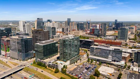 an aerial view of multiple house