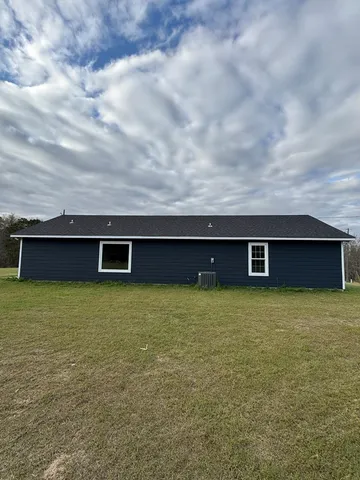 a backyard of a building