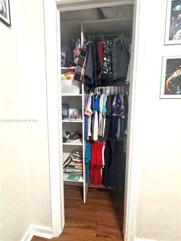 a view of a closet area