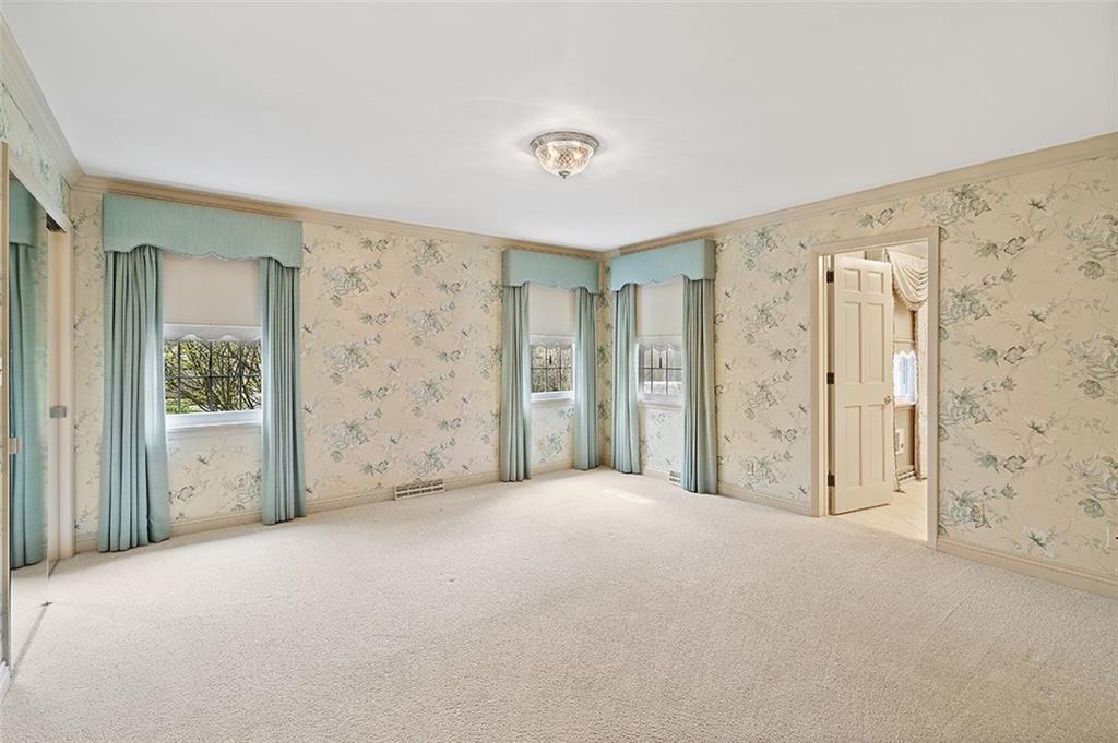 2676 Sunset Lane Allison Park, PA 15101 - Photo 13 of 25 Master Suite includes 3 Colonial Windows, Custom Drapery, Silk Wallpaper, three large closets and a hall Cedar Closet.