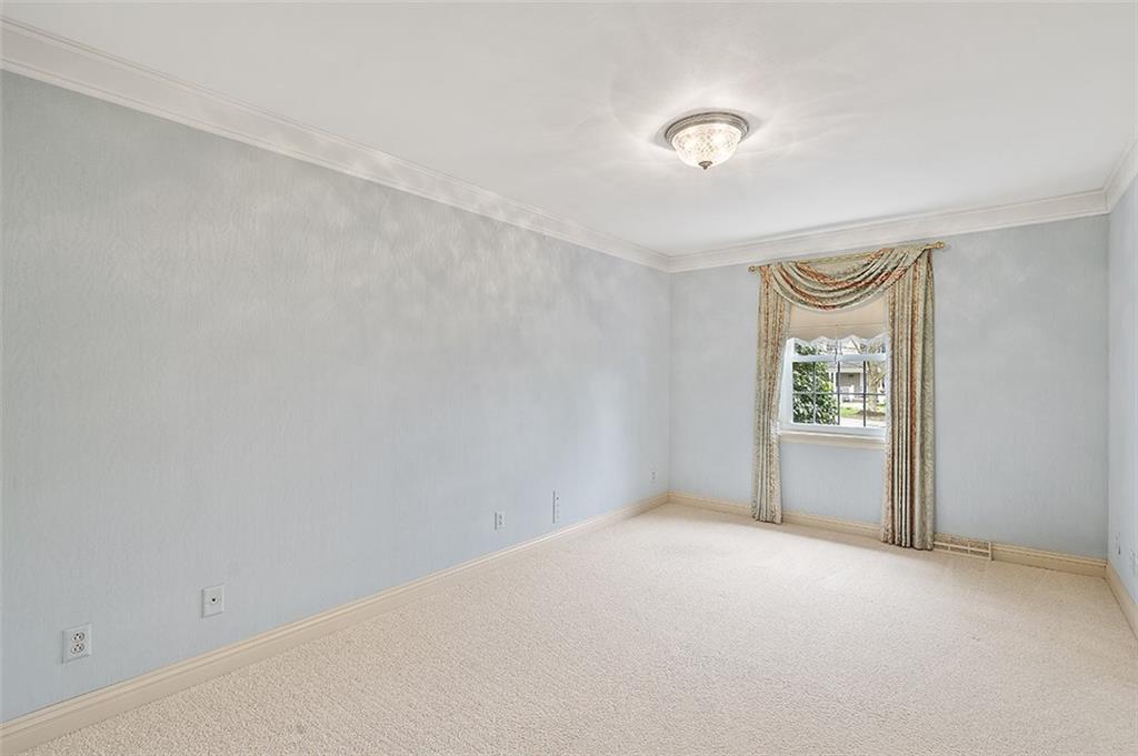 2676 Sunset Lane Allison Park, PA 15101 - Photo 16 of 25 Bedroom #3 has crown molding, silk wallpaper and silk window treatments.