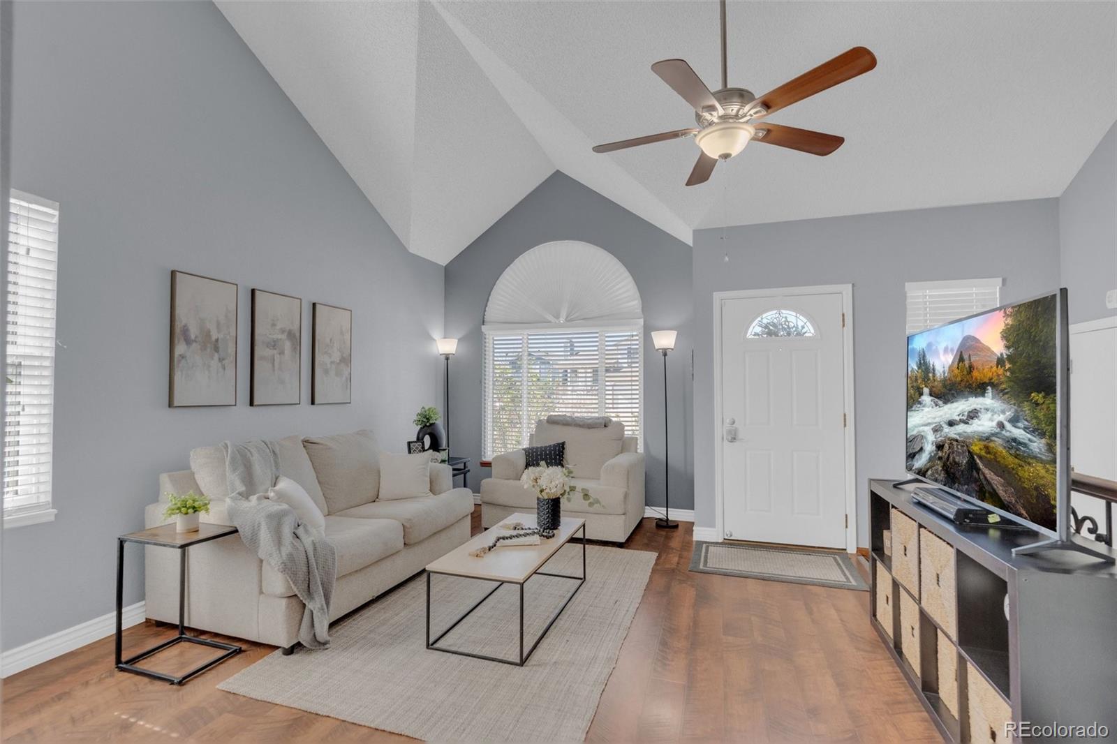 4320 Genoa Street Denver, CO 80249 - Photo 6 of 48 a living room with furniture and a flat screen tv