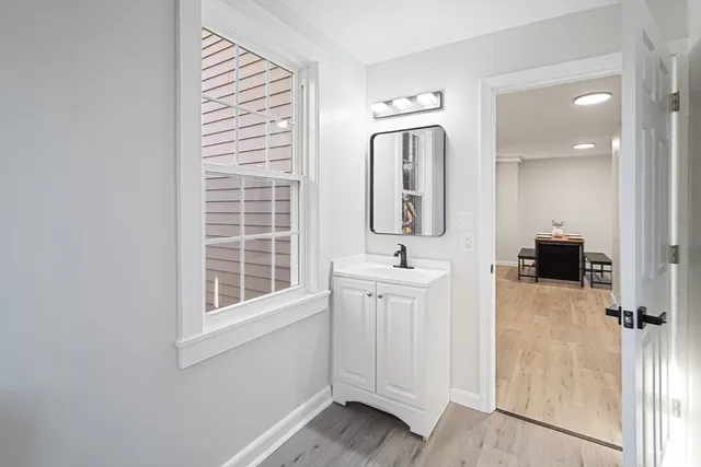 an empty room with windows