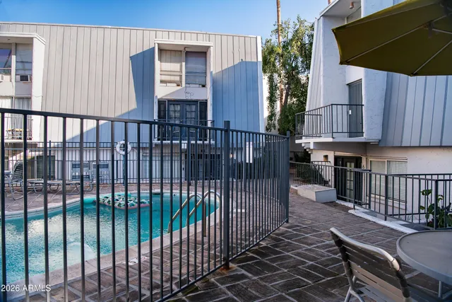a table and chairs in patio