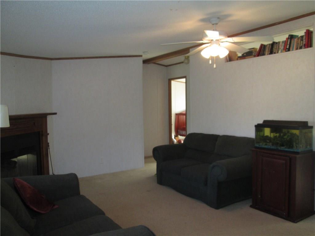 431 B School Road Clinton, PA 15026 - Photo 2 of 25 A spacious living room with a wood burning fireplace.