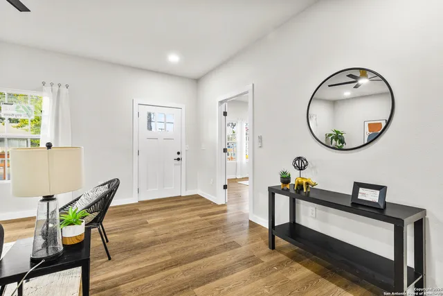 a living room with furniture