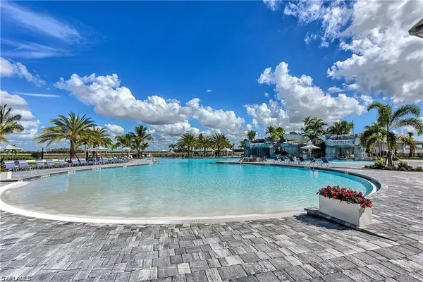 a view of a swimming pool and outdoor space