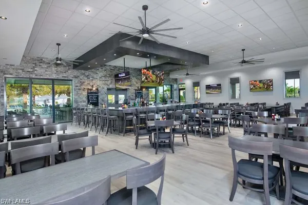 a view of a dining area with furniture