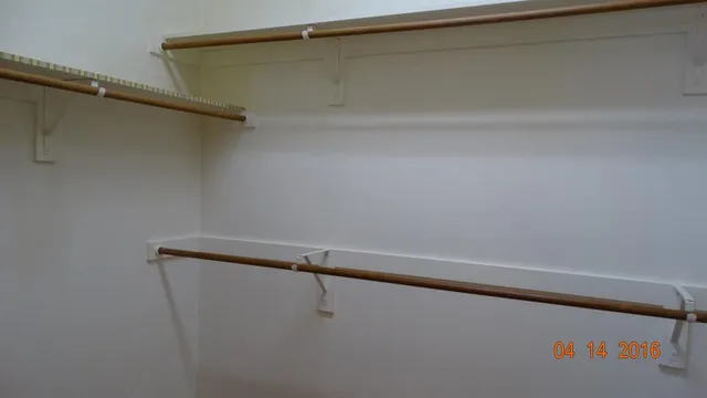 a close up view of racks on the wall