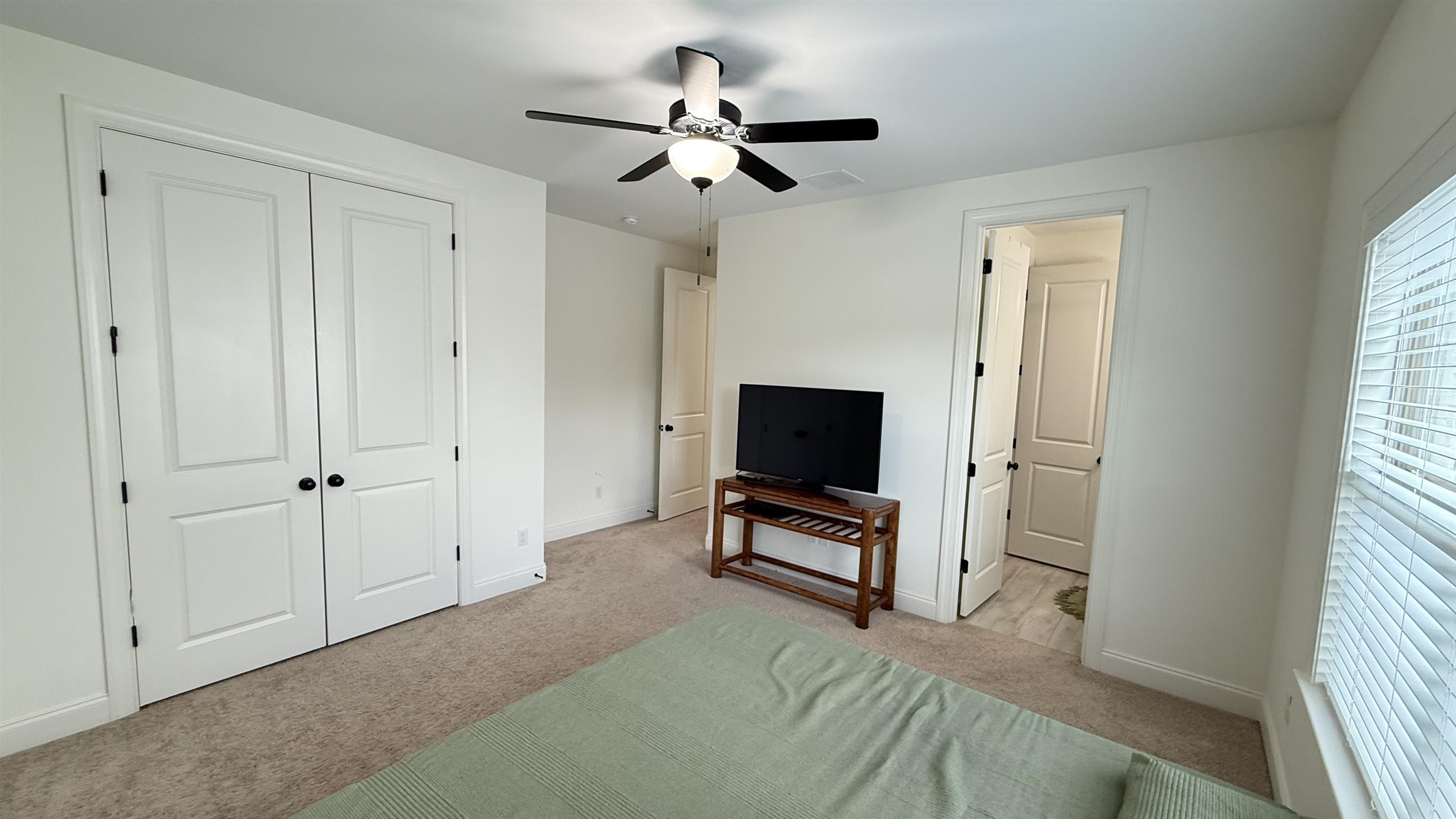 1746 Chadwick Farms Loop North Collierville, TN 38017 - Photo 27 of 35 Bedroom featuring light carpet, a closet, and ceiling fan