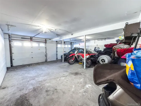 a view of a car in garage
