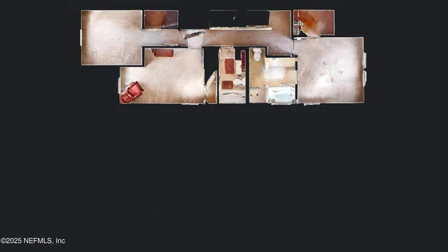 a view of a kitchen with a sink a refrigerator and a stove top oven