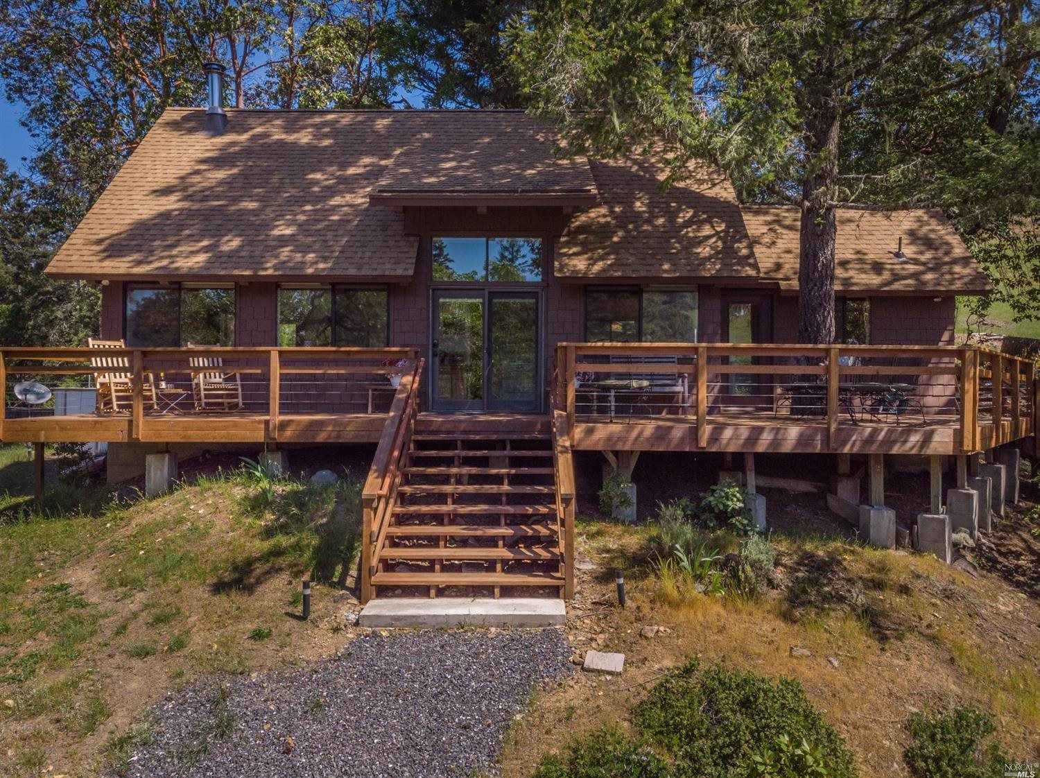 10101 Orr Springs Road Ukiah, CA 95482 - Photo 1 of 1 Custom Cabin with Fabulous Deck on 55 acres just 25 minutes from downtown Ukiah and the Mendocino County Wine Country