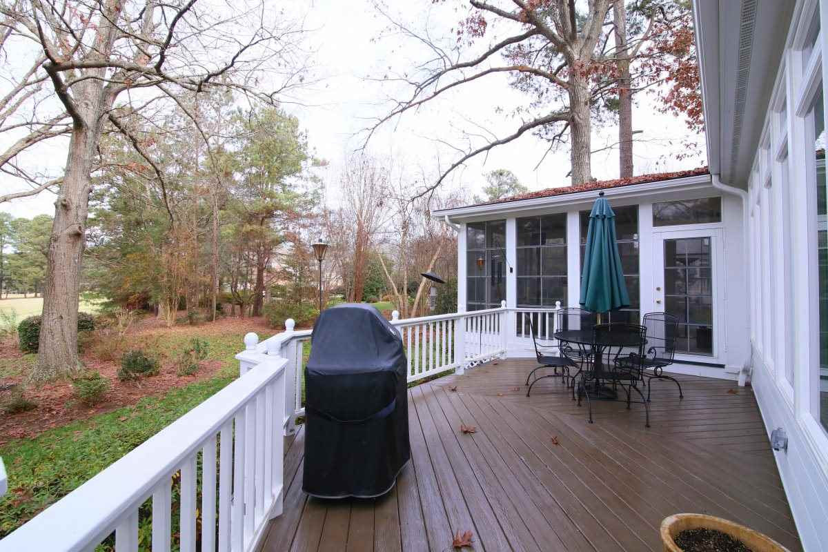 2908 Ballybunion Way Raleigh, NC 27613 - Photo 21 of 25 Another view of the deck overlooking the Wildwood Green golf course Deck