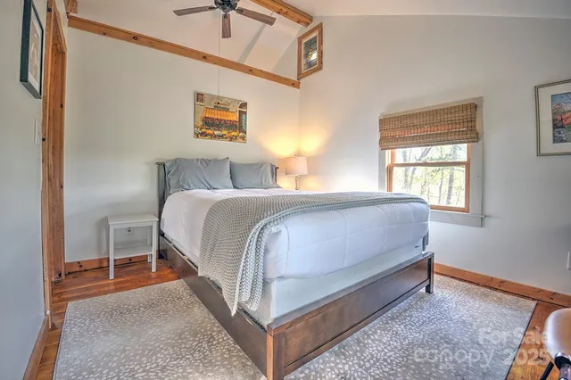 a view of balcony with wooden floor