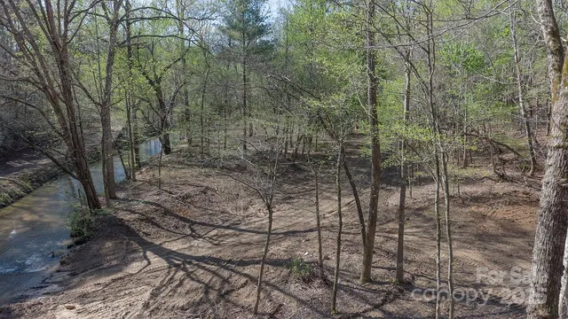 a view of a street with a yard