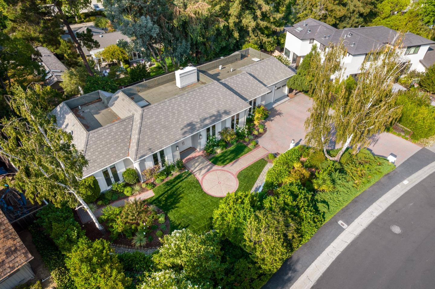 2312 Crest Lane Menlo Park, CA 94025 - Photo 2 of 34 an aerial view of a house with a garden and plants