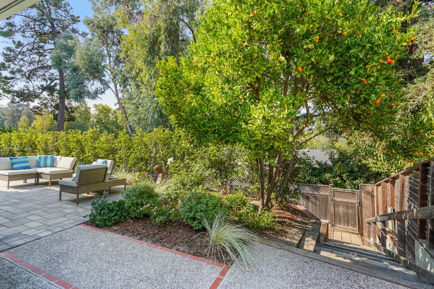 2312 Crest Lane Menlo Park, CA 94025 - Photo 28 of 34 a view of backyard with outdoor seating and trees