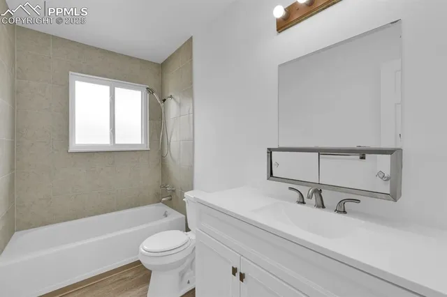 a bathroom with a sink a toilet and a bathtub