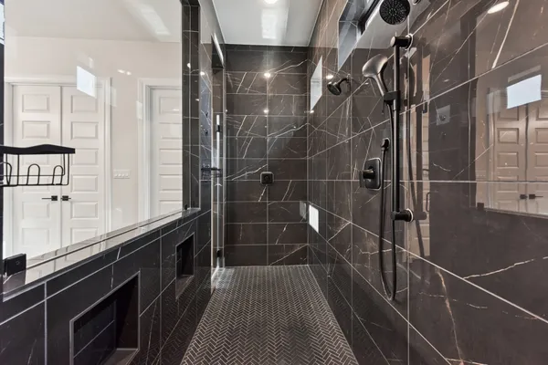 a bathroom with a shower