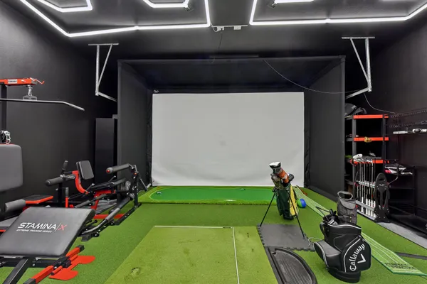 a room with games and windows