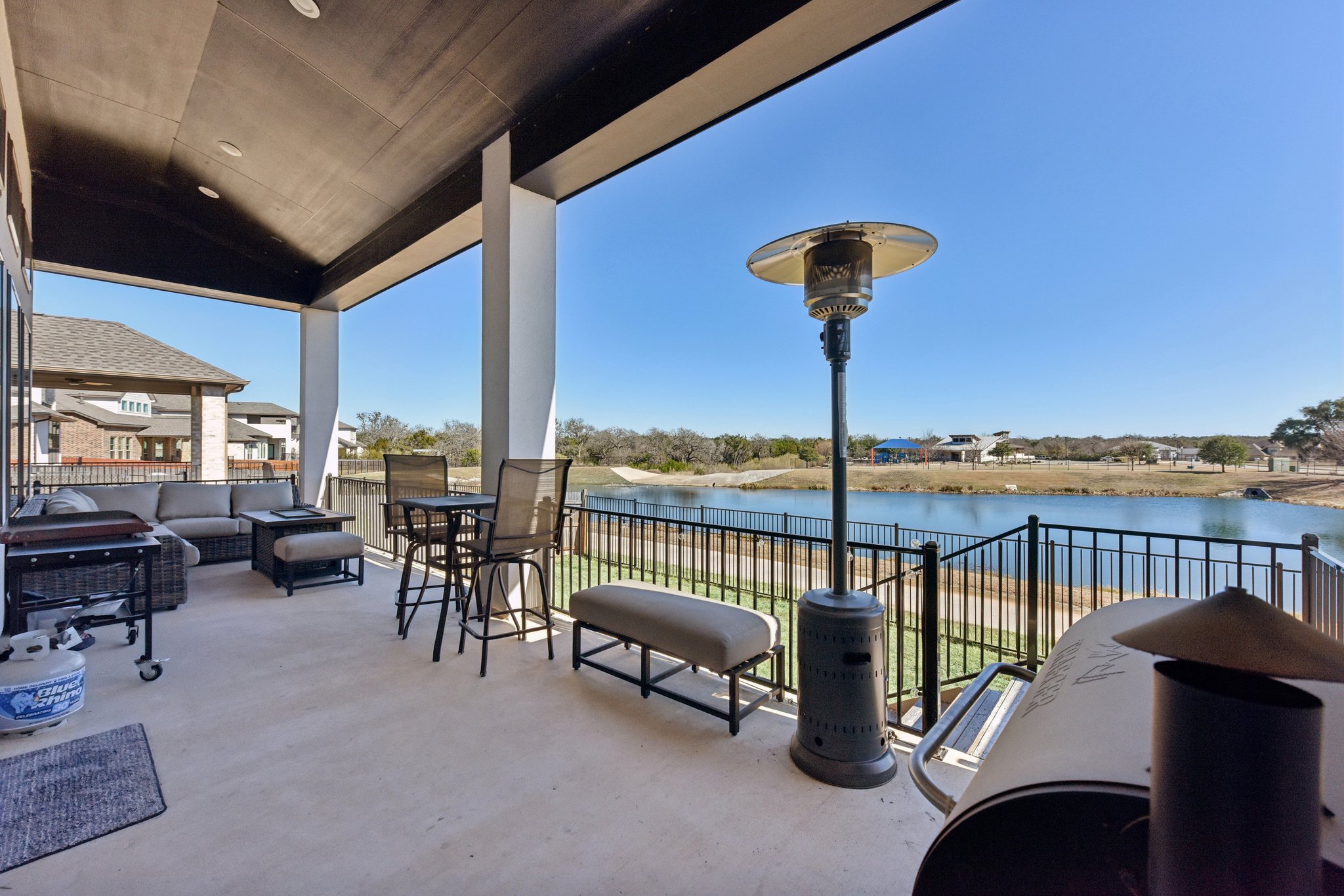 222 Rio Ranchero Road Georgetown, TX 78628 - Photo 36 of 40 a view of a balcony with furniture