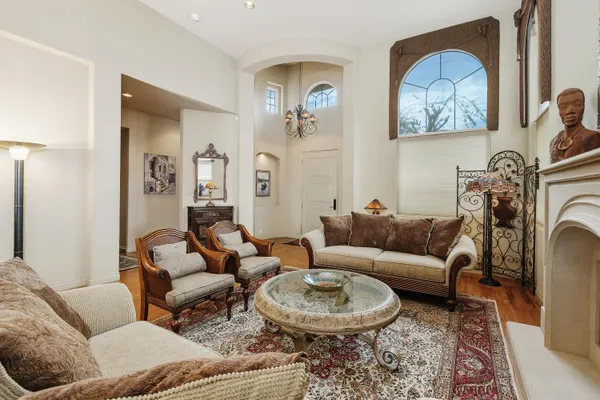 a living room with furniture