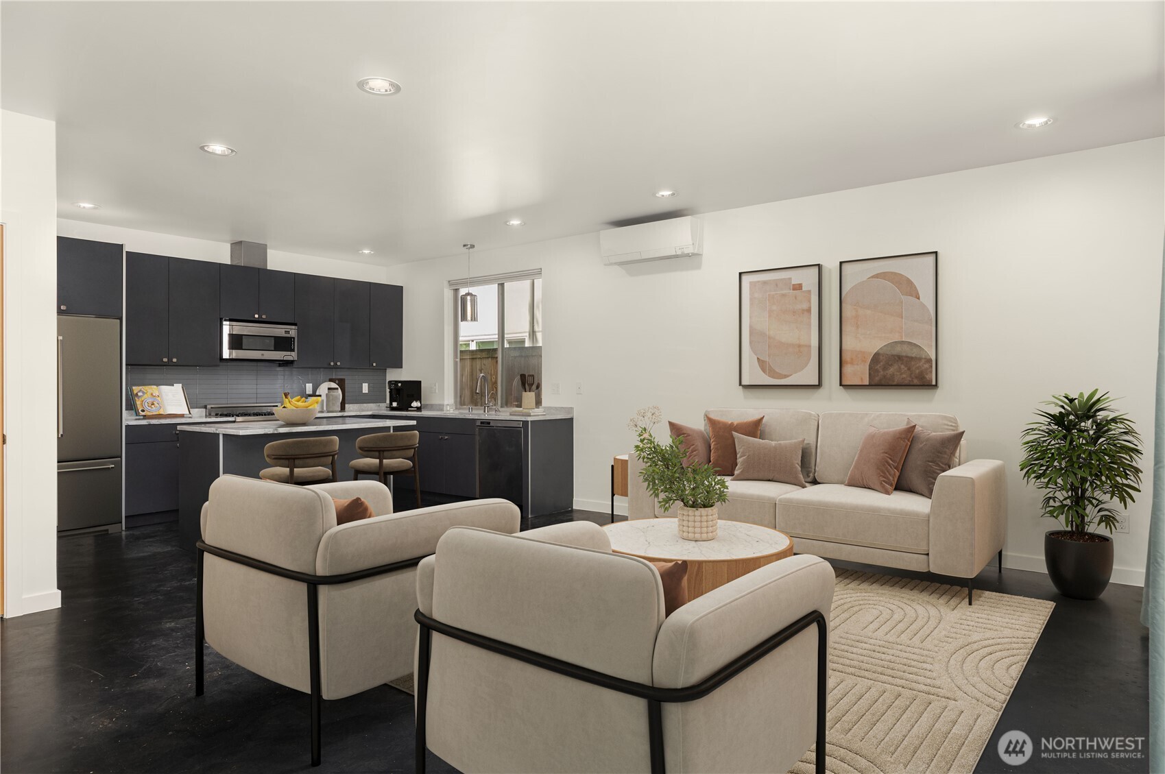 933 16th Avenue, Unit A Seattle, WA 98122 - Photo 7 of 19 a living room with furniture and kitchen view