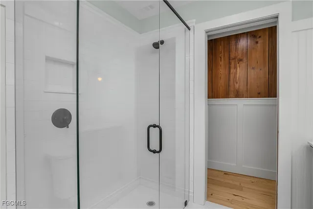 a bathroom with a shower