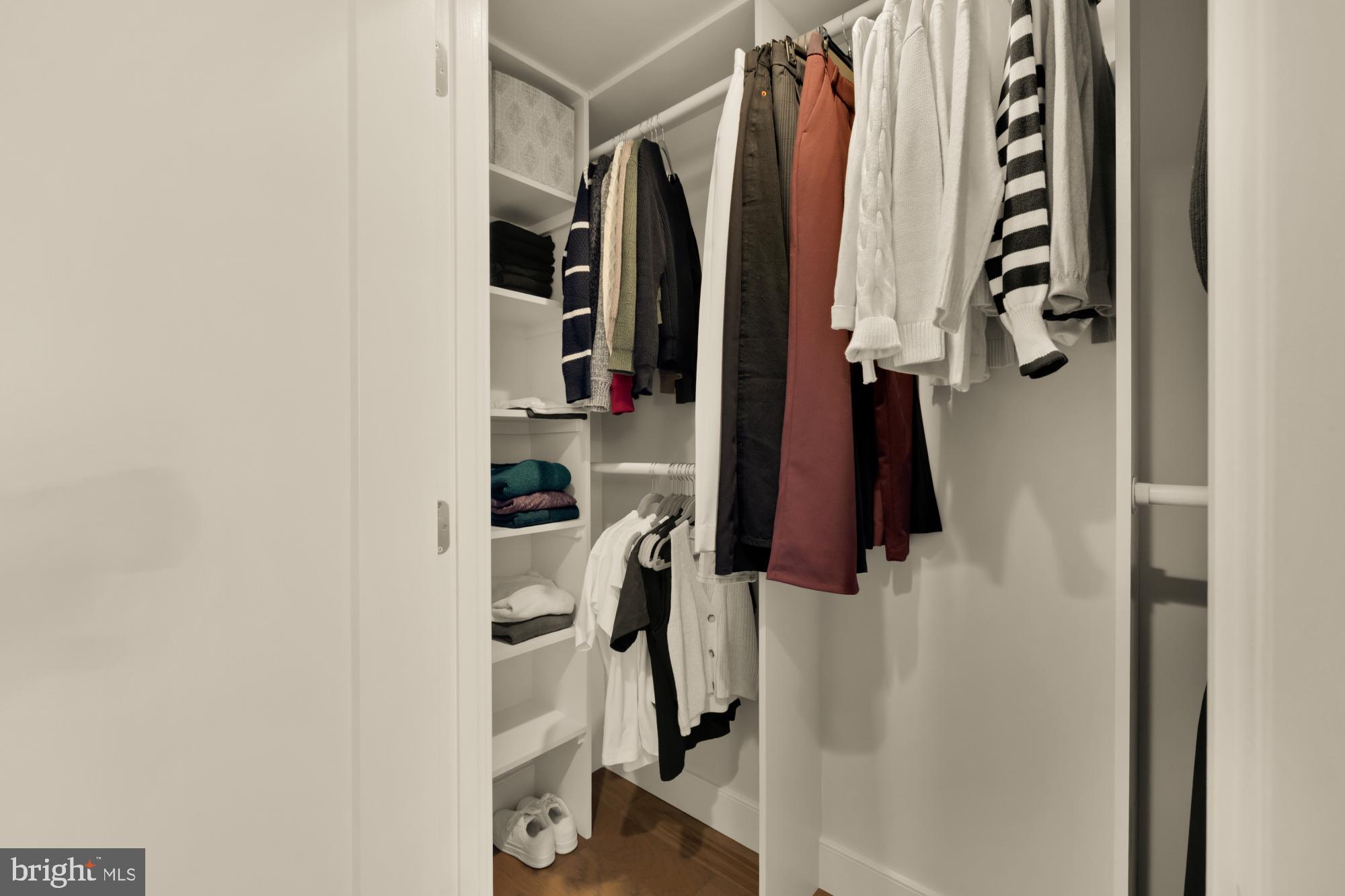 50 Florida Avenue Northeast, Unit 412 Washington, DC 20002 - Photo 9 of 29 a view of walk in closet with clothes and shoes