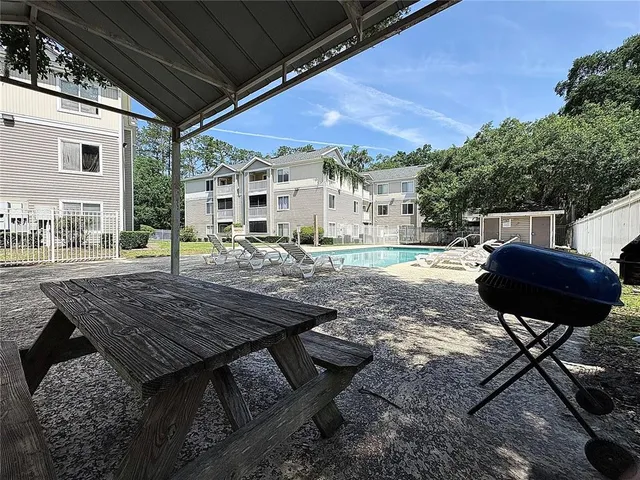 a view of outdoor space with seating