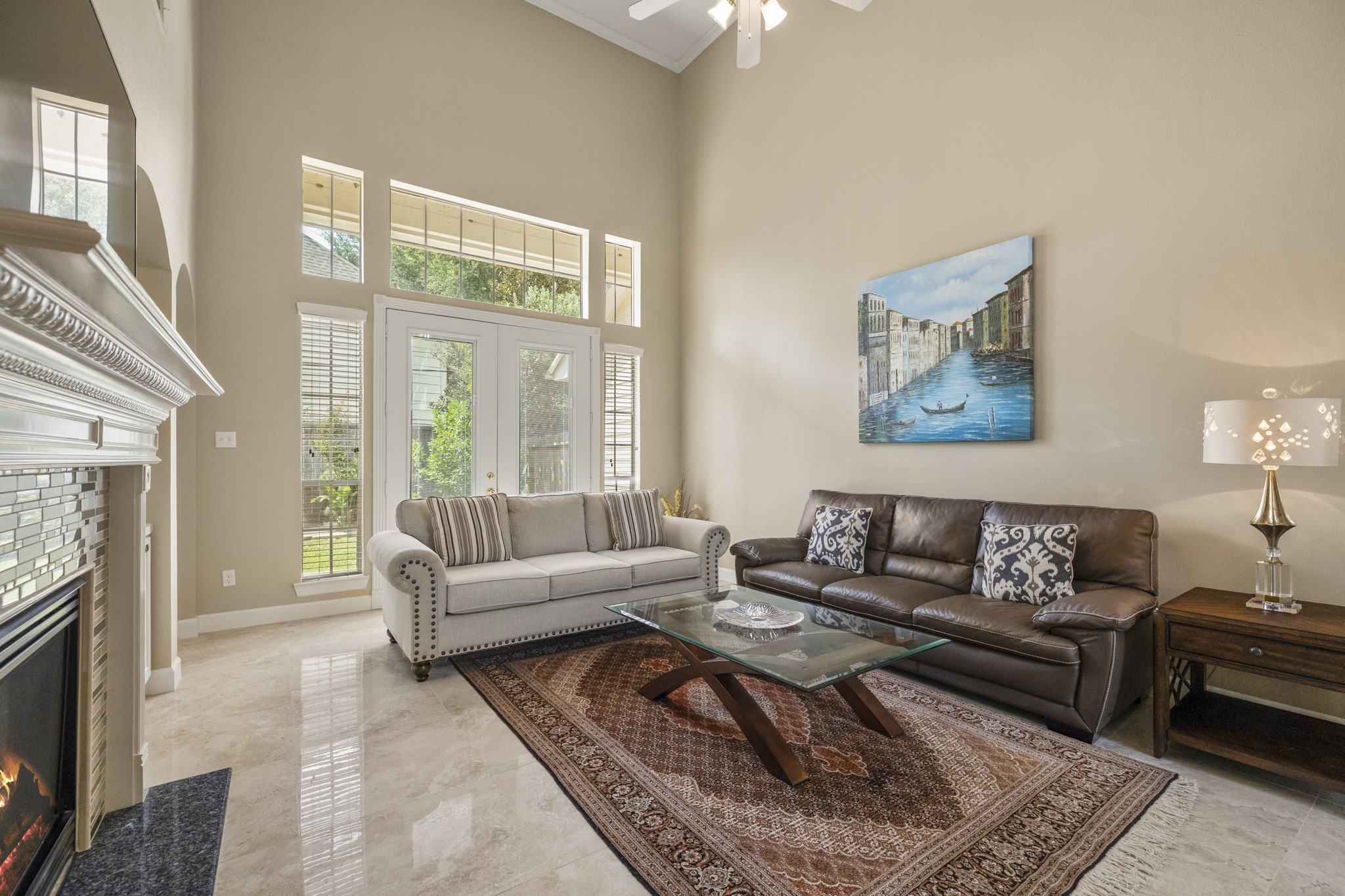 6830 Jasmine Place Spring, TX 77379 - Photo 6 of 38 a living room with furniture and a fireplace