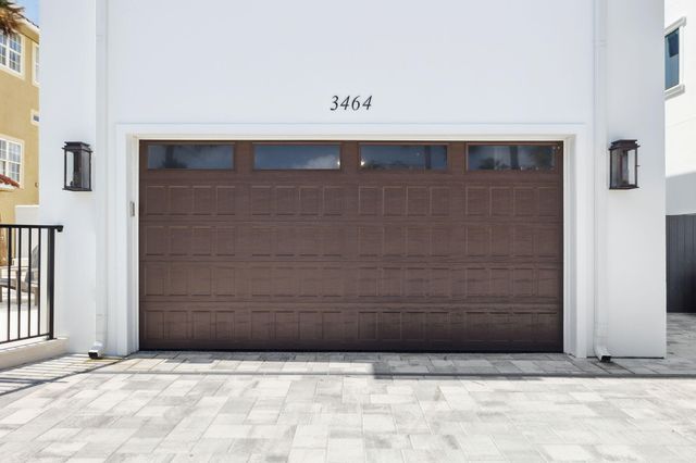 a view of wooden door