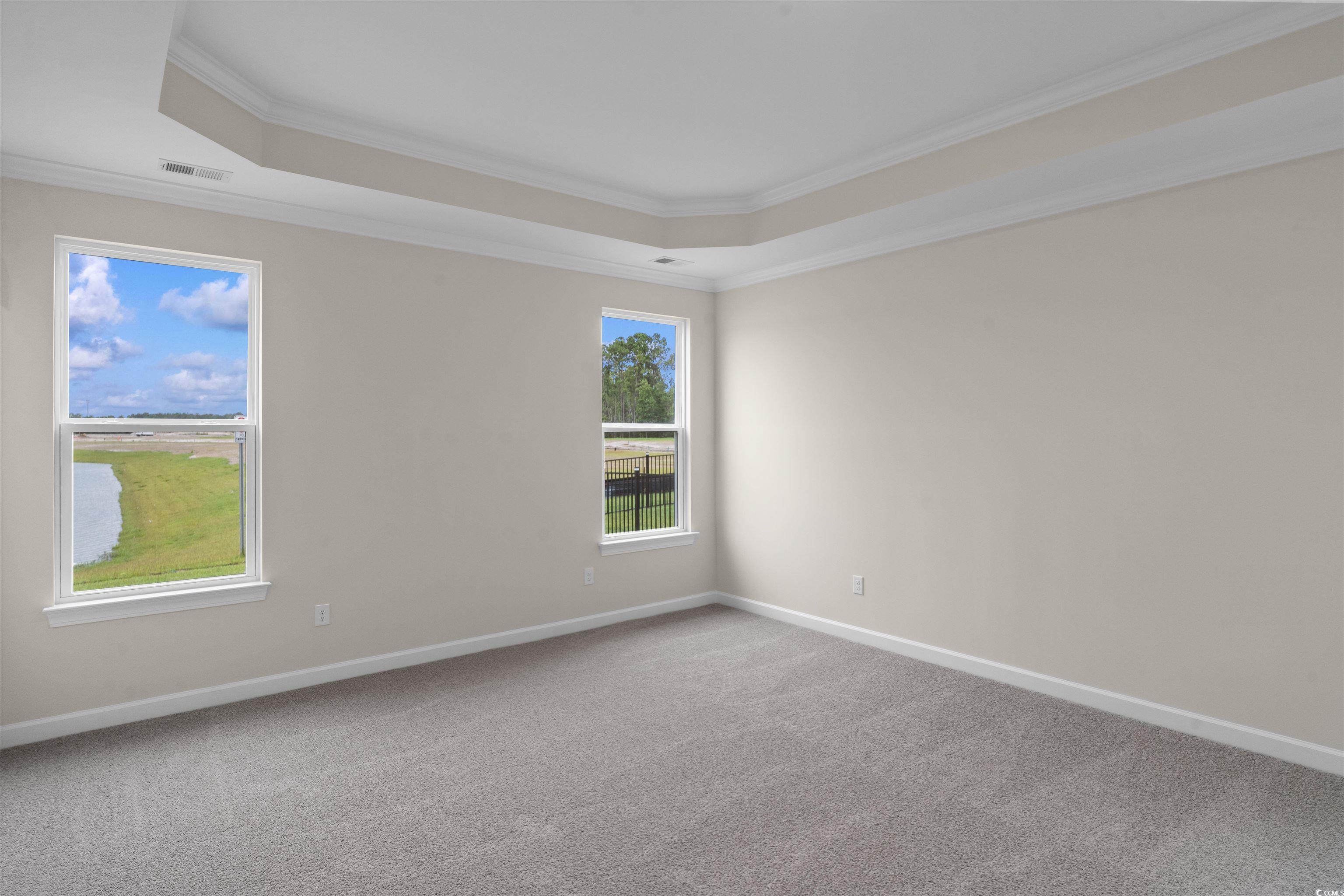 1906 Woodrush Loop Little River, SC 29566 - Photo 19 of 40 Carpeted spare room with a tray ceiling and ornamental molding