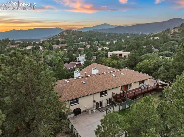 an aerial view of a house