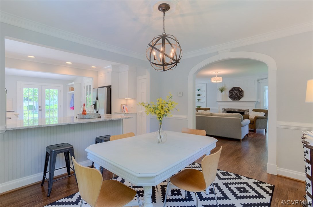 7110 Cherokee Road Richmond, VA 23225 - Photo 10 of 47 Dining room open to kitchen. The beadboard on the