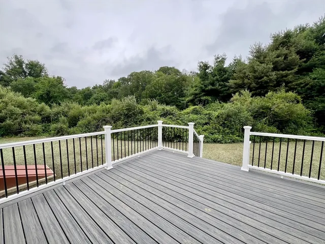 a view of a wooden deck