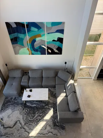 a living room with furniture