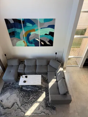 a living room with furniture