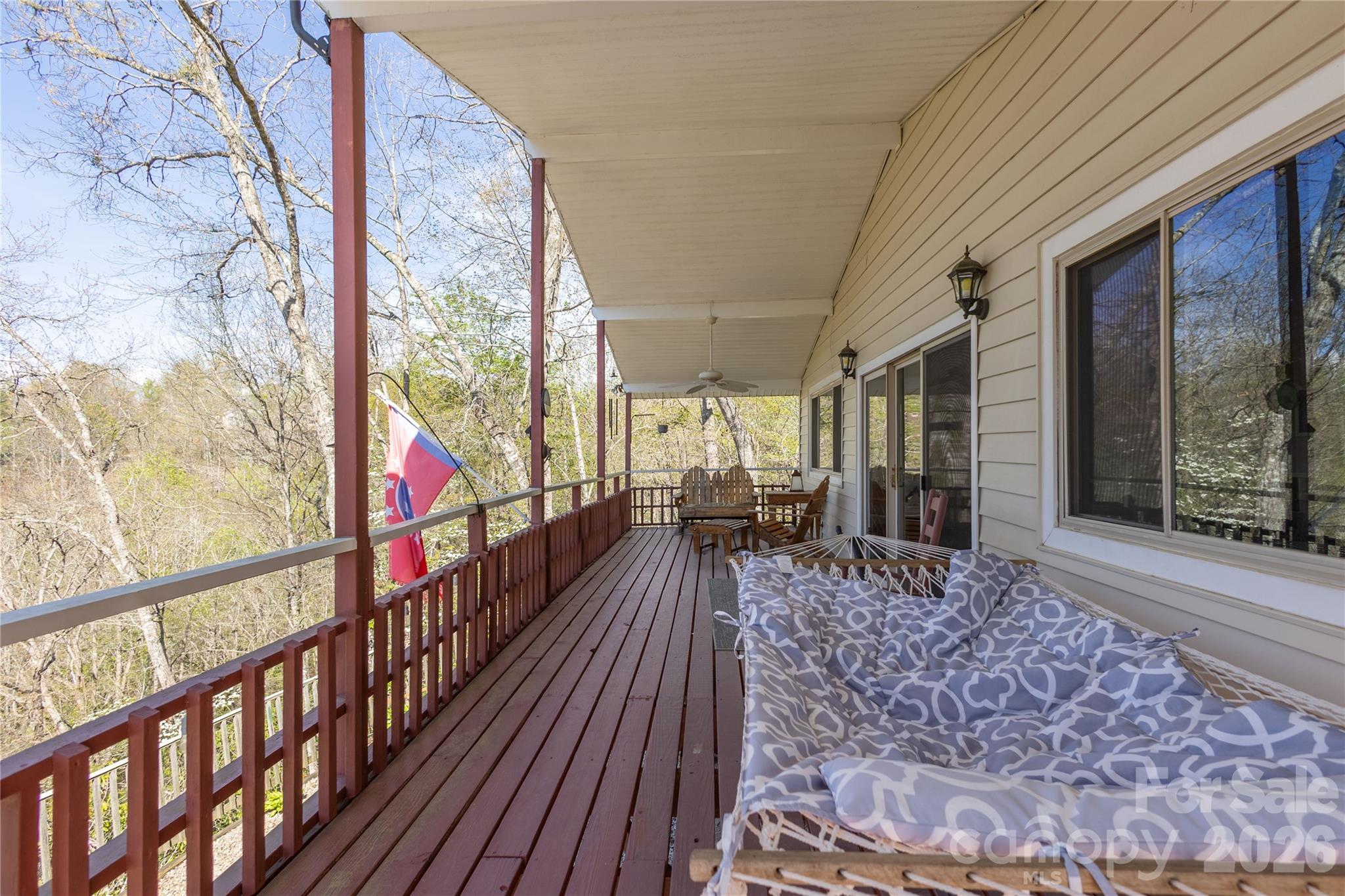 344 Pine Ridge Trail Almond, NC 28702 - Photo 24 of 36 a view of a porch with wooden floor