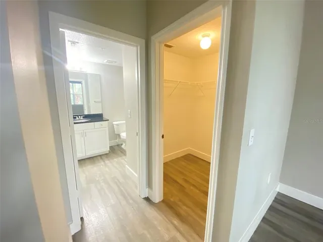 a view of small space with racks on the wall