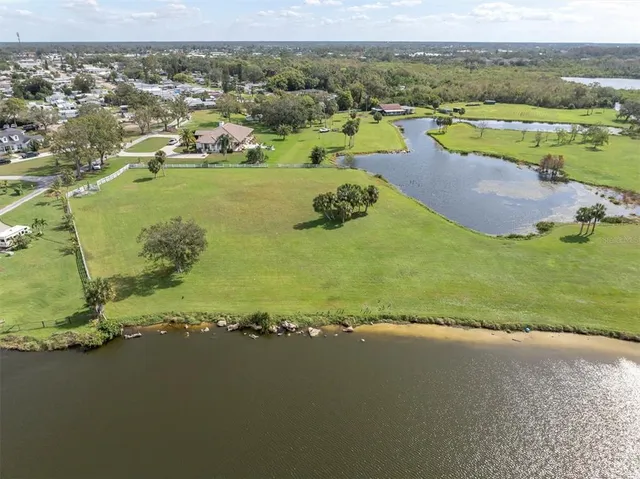 a view of an ocean and city