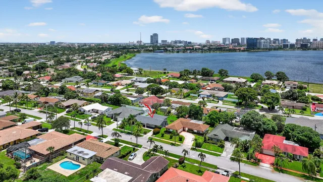 an aerial view of multiple house