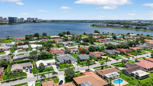 a view of a city and lake view