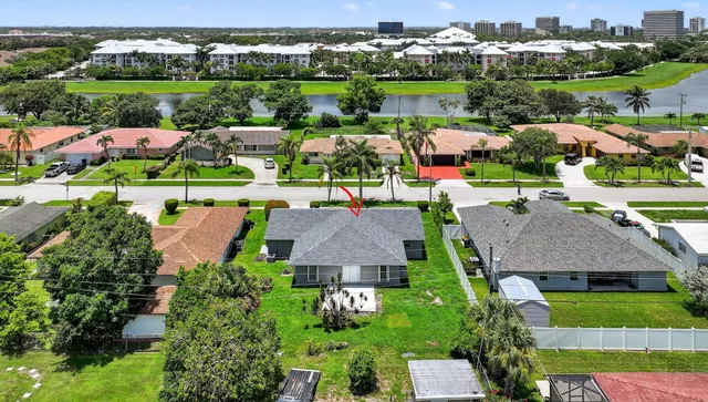 an aerial view of a house