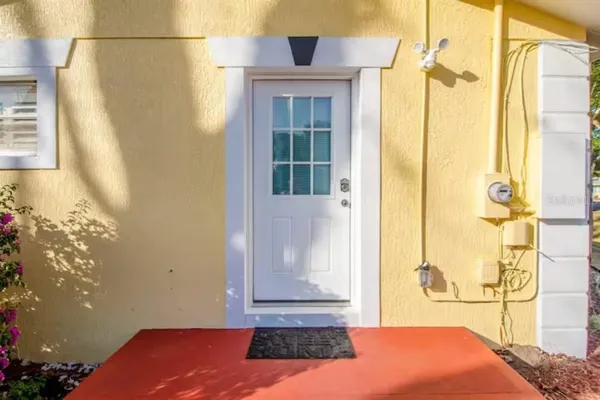 a view of front door of house