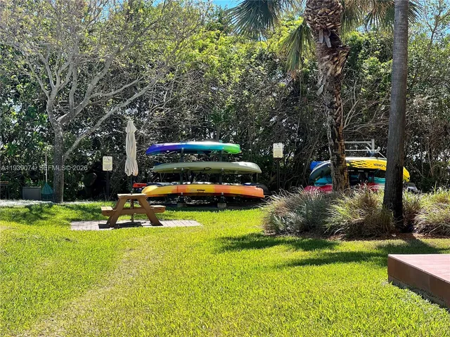 a view of a lake with a outdoor space