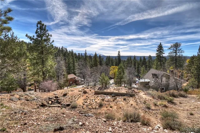 a view of a city with trees