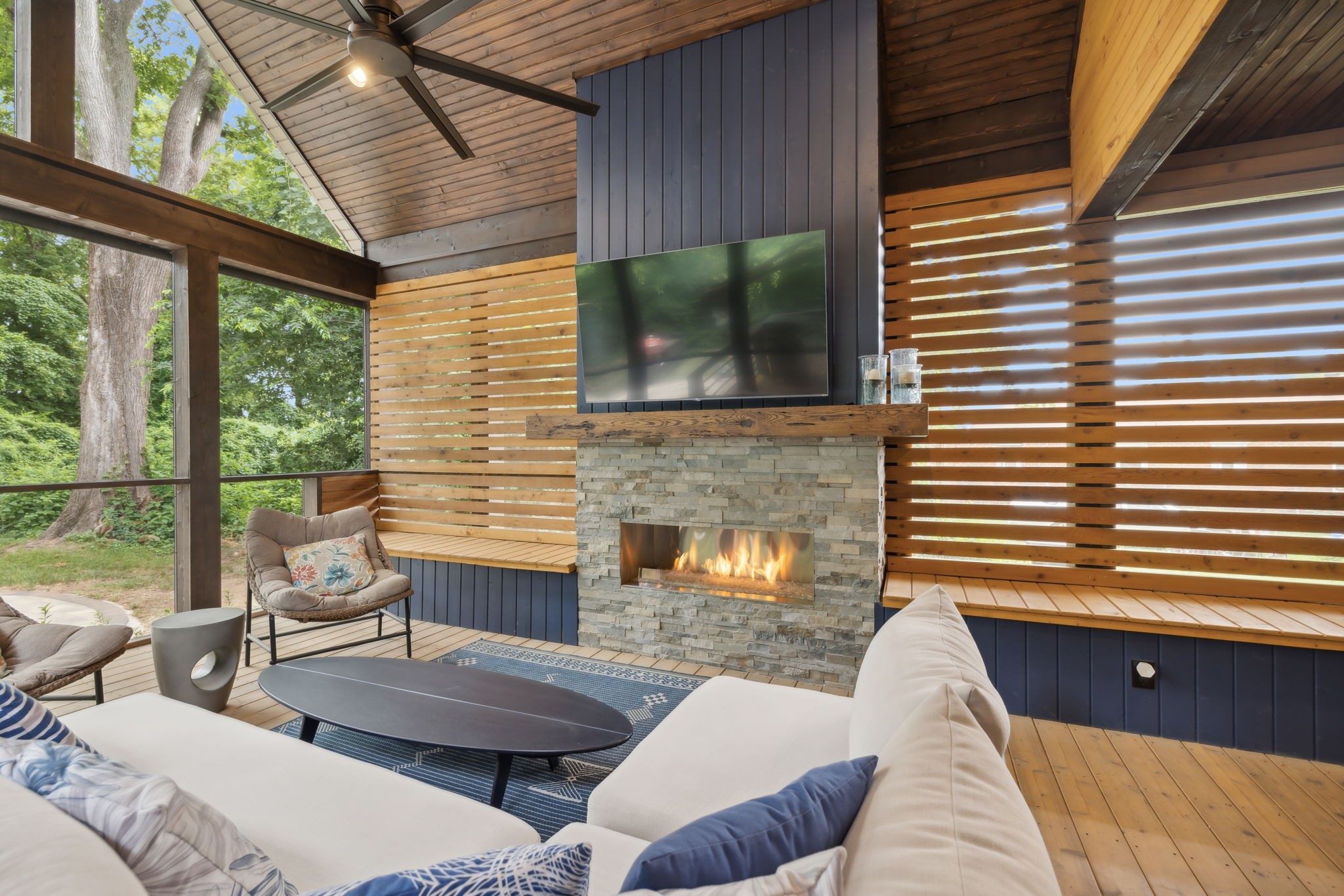948 Glass Street Franklin, TN 37064 - Photo 27 of 40 a outdoor living space with furniture and a fireplace